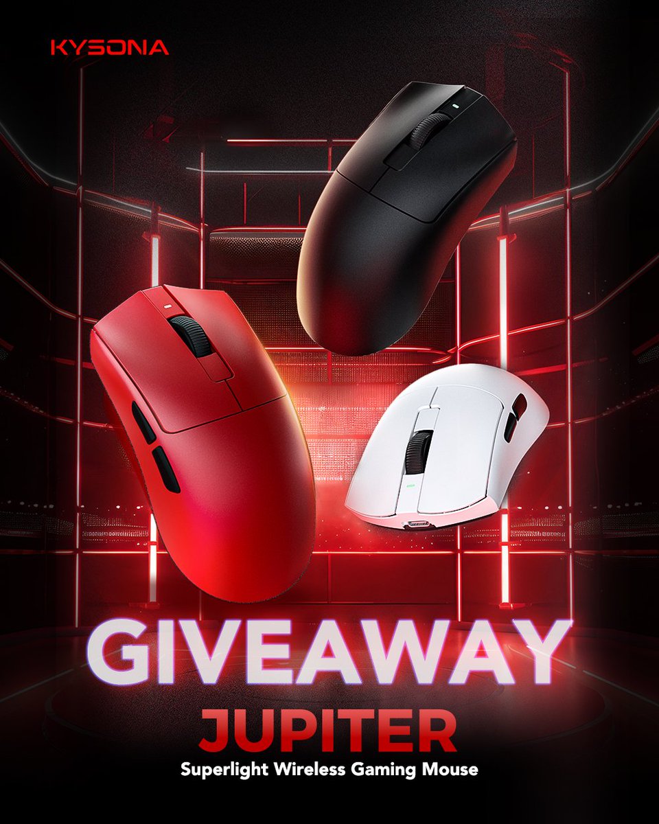 KYSONAOfficial's tweet photo. 🎉KYSONA JUPITER GIVEAWAY🎉
To celebrate the launch of our new ultra-light gaming mouse, we’re giving away:
🎁1x Jupiter Pro (Black)
🎁1x Jupiter Pro (White)
Now it's your chance to win one!
👉https://t.co/sKQOJRgU20
🛒https://t.co/OImG9ZG3Kv
#Kysona #JupiterPro #Giveaway https://t.co/cvKirfnIEY