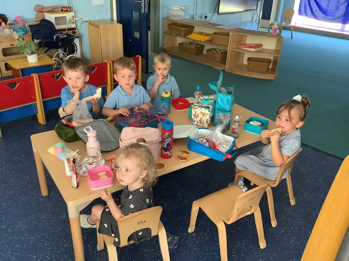 Enjoying our lunch in preschool