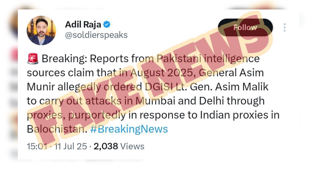 Disgraceful disinformation on the behest of RAW handlers &amp; financiers of <a href="/soldierspeaks/">Adil Raja</a> 
Shame!