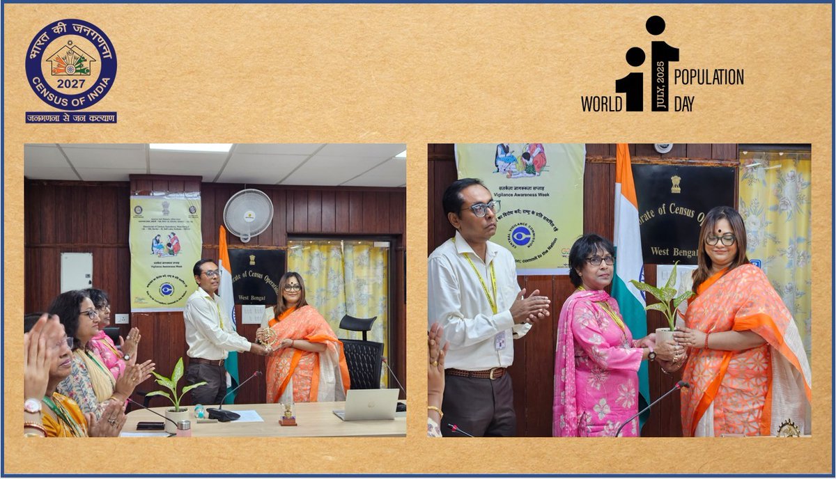 DCOWestBengal's tweet photo. DCO WB,A&amp;NI, Jharkhand &amp; Language Div.,ORGI celebrated World PopulationDay2025. Guest Lecturer Dr.Maitri Ghosh,Jt. Director, Public Instruction&amp;OSD, Higher Education Department,GoWB deliberated on "The New PPP:Population, Productivity&amp;Potential."
@Kaushic57077677
#CensusIndia2027 https://t.co/hAcQwjAnKs