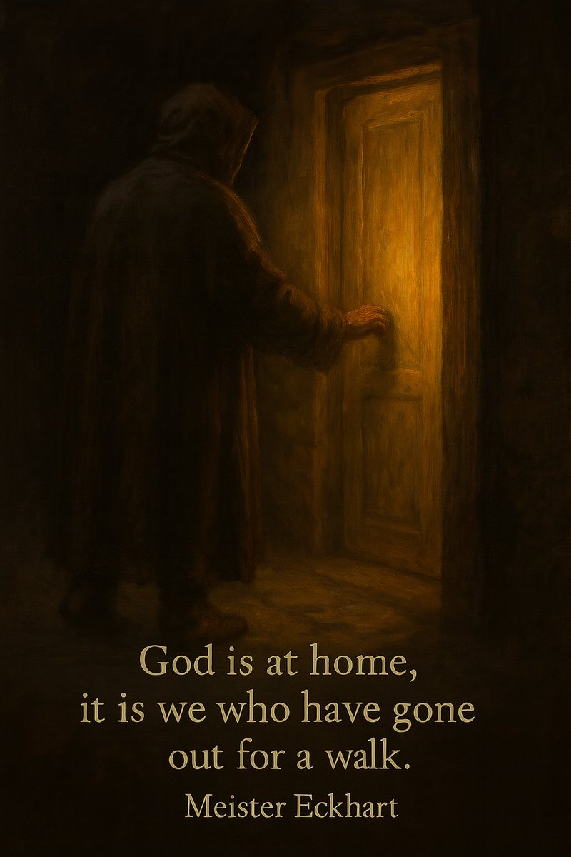 A monk once asked Meister Eckhart, “How can I find God?”
He replied, “Drop your idea of finding. Be still. God is not behind the sky or under the altar. He is the silence between your thoughts. There, you will meet not two—but one.”