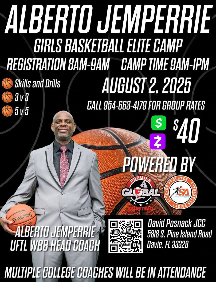 AJemperrie's tweet image. Alberto Jemperrie
Girls Basketball Elite Camp
Powered by @Pglobaltraining
See Camp Flyer for all further details
Register Here: form.jotform.com/251813502242143