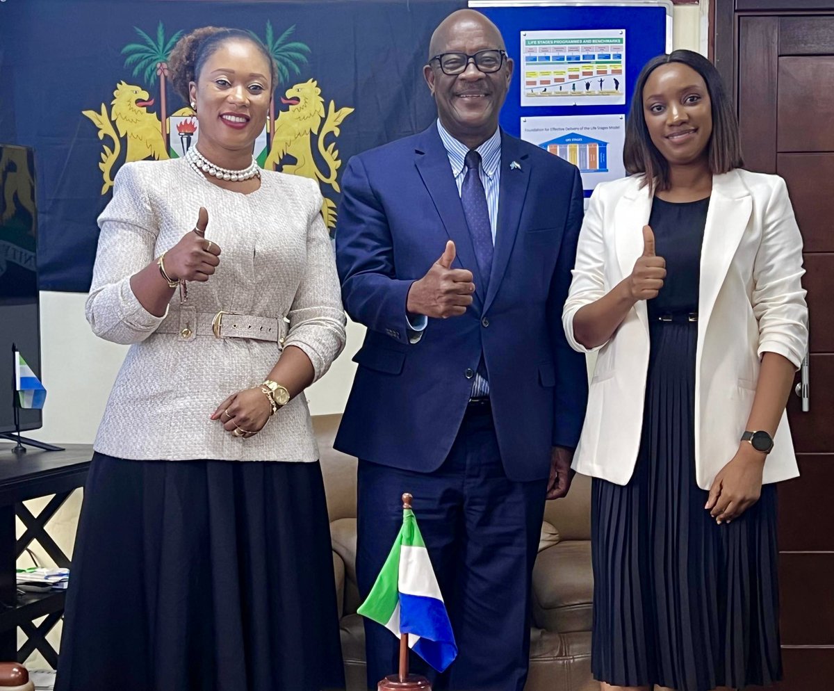 mohs_sl's tweet image. Yesterday, #MoH’s @DembyAustin received a delegation from @orange Foundation to discuss ways of possible collaboration in the health sector. Orange expressed interest in supporting the Minister’s vision to continue expanding progress in maternal health across the country.