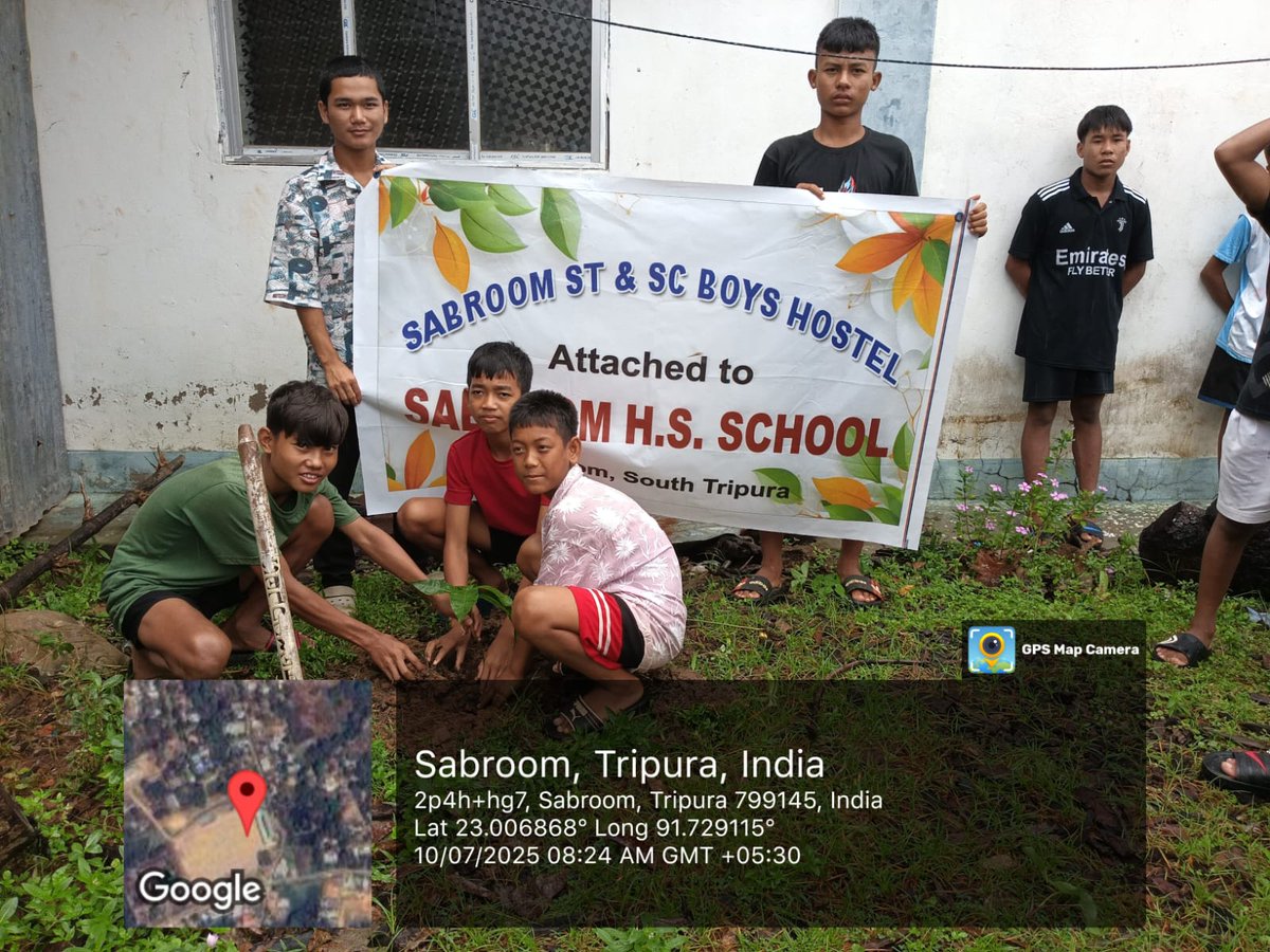🌳🌿 Van Mahotsav 🌿🌳 celebrated on 10.07.2025 at Sabroom ST &amp; SC Boys' Boarding House under Sabroom Sub-Division, 🌟 spreading awareness for a greener tomorrow 🌎🍀 as part of #DhartiAabaJanbhagidhariAbhiyan 🤝
 #VanMahotsav #GoGreen #SouthTripura #Janbhagidhari <a href="/ForestTripura/">Tripura Forest Department</a>