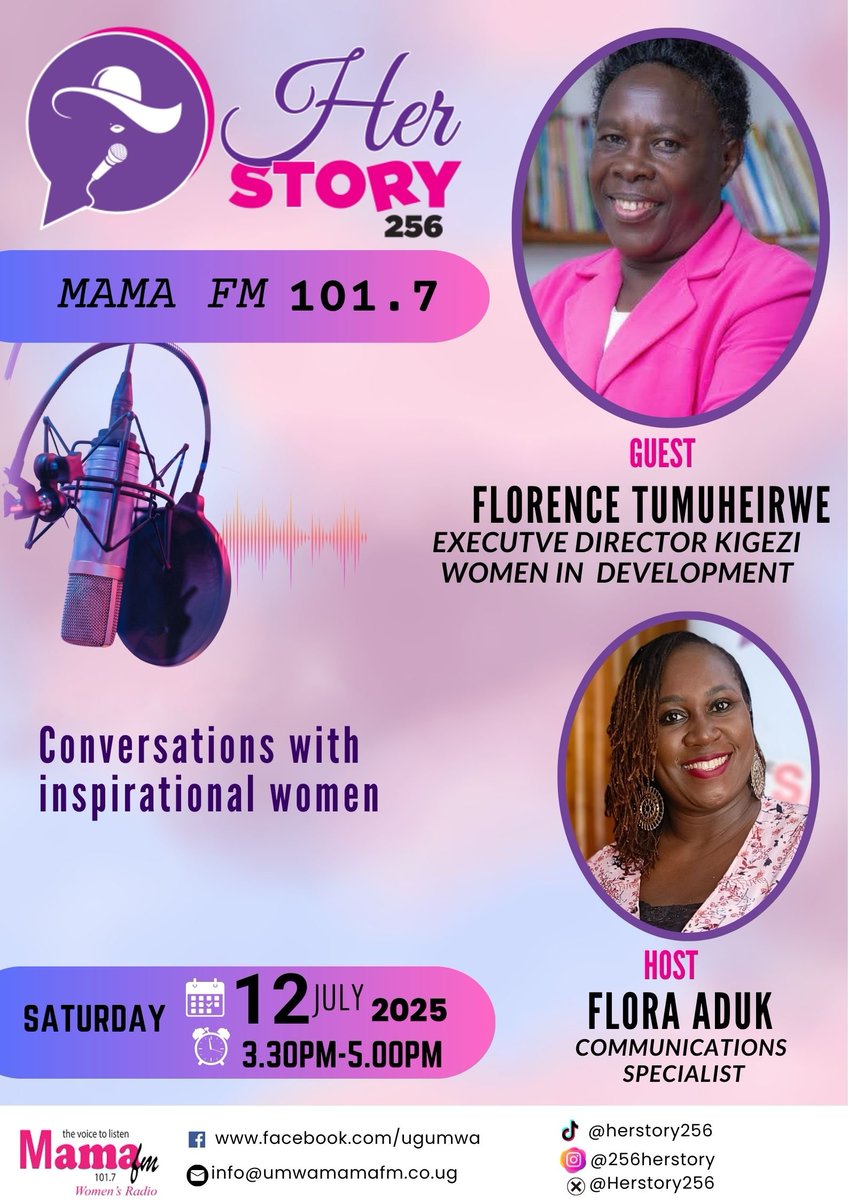 We are excited about my upcoming episode with Florence Tumuheirwe, a dedicated social worker &amp; founder of Kigezi Women in Development! We will discuss her tireless work in community development, women's empowerment &amp; human rights. Tune in! 🎙️💪 <a href="/mama_fm1017/">Mama Fm 101.7</a> .