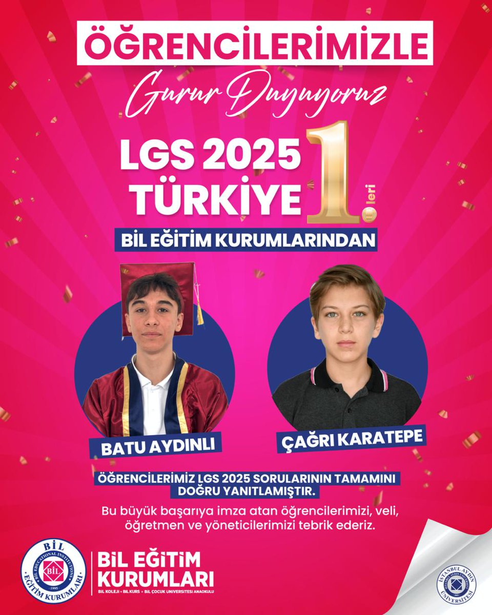 BİL Kurs (@bilkurs) on Twitter photo ÖĞRENCİLERİMİZLE GURUR DUYUYORUZ!
LGS 2025 TÜRKİYE 1.si BİL EĞİTİM KURUMLARINDAN.
<a href="/IAUKampus/">İstanbul Aydın Üniversitesi</a> <a href="/iautanitim/">İAÜ Halkla İlişkiler ve Tanıtım</a>
#lgs25 ÖĞRENCİLERİMİZLE GURUR DUYUYORUZ!
LGS 2025 TÜRKİYE 1.si BİL EĞİTİM KURUMLARINDAN.
<a href="/IAUKampus/">İstanbul Aydın Üniversitesi</a> <a href="/iautanitim/">İAÜ Halkla İlişkiler ve Tanıtım</a>
#lgs25