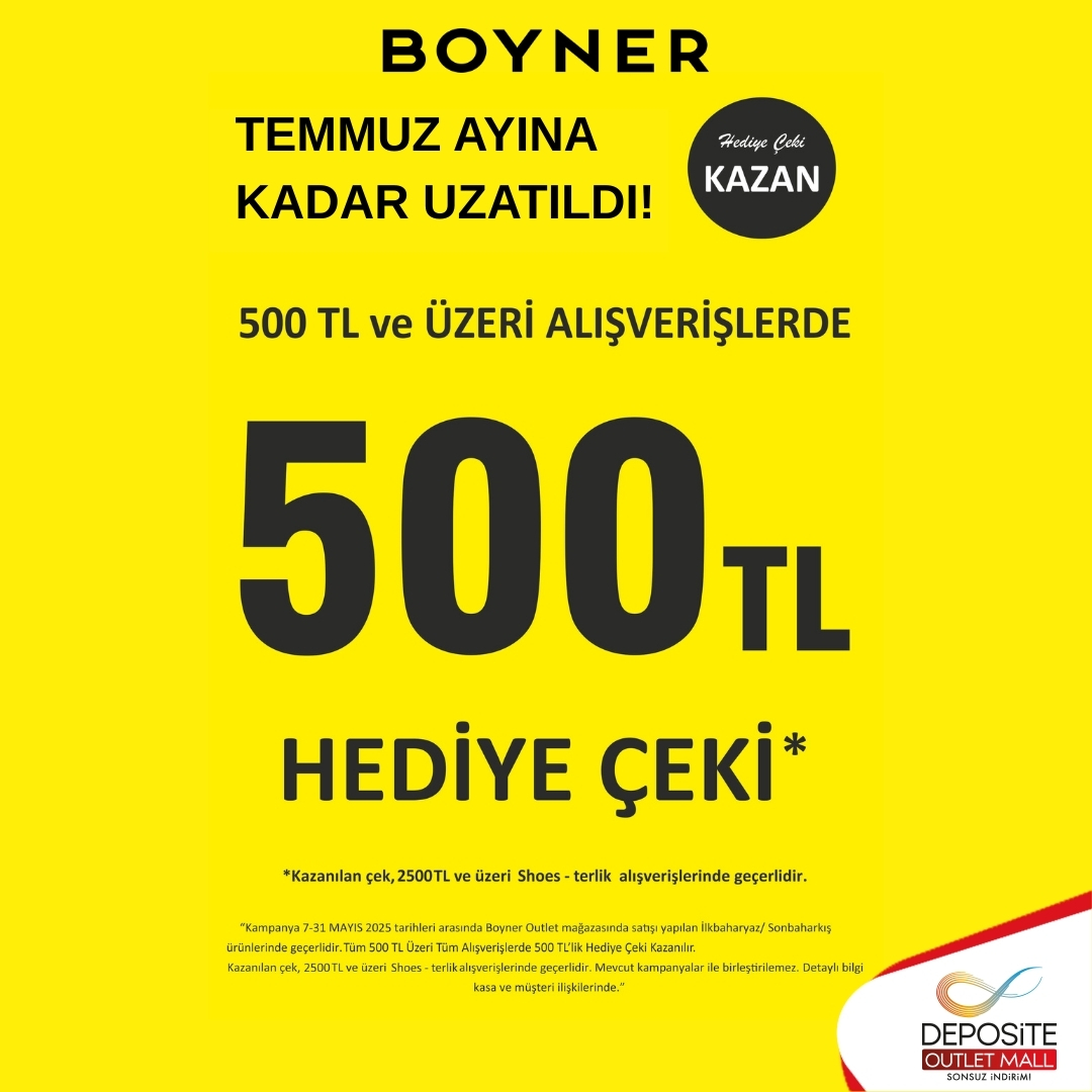 DepositeOutlet's tweet photo. 🎉 Boyner Deposite’de Kampanyalar Durmaksızın Devam Ediyor! 🛍

Ve şimdi Temmuz ayı sonuna kadar uzatıldı! 🎯

Moda tutkunlarına harika haber! 

Giyimden ayakkabıya, aksesuardan kozmetiğe binlerce üründe geçerli fırsatlar Boyner Deposite Outlet Mall’da sizi bekliyor. https://t.co/YA5r7kX5nQ