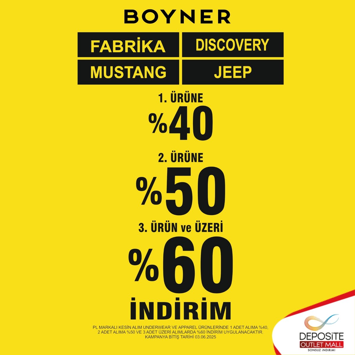 🎉 Boyner Deposite’de Kampanyalar Durmaksızın Devam Ediyor! 🛍

Ve şimdi Temmuz ayı sonuna kadar uzatıldı! 🎯

Moda tutkunlarına harika haber! 

Giyimden ayakkabıya, aksesuardan kozmetiğe binlerce üründe geçerli fırsatlar Boyner Deposite Outlet Mall’da sizi bekliyor.