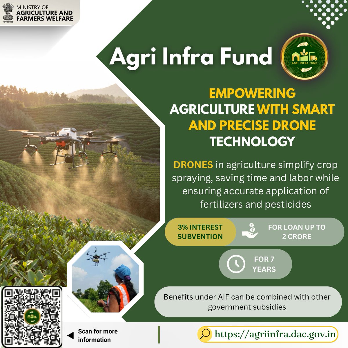 With support from @agriinfrafund, agricultural #drones are transforming farming, ensuring uniform spray, cutting labor costs, reducing environmental harm, and boosting both yield and farmer income.
#agriinfrafund #agrigoi #postharvestManagement #agridrones #digitalagriculture