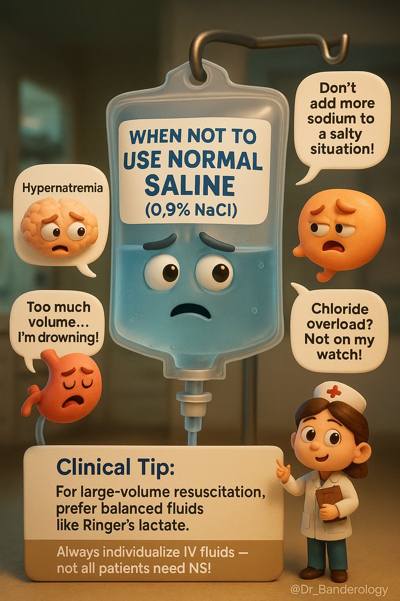 Dr_Banderology's tweet photo. WHEN NOT TO USE NORMAL
SALINE (0,9% NaCI) https://t.co/jyzNT7sZOI