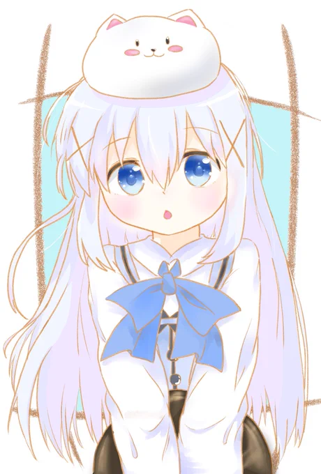 2019:1→2024:9 いちばん最初に描いたデジタル絵なつかしいね #独学でここまで成長したから一緒に頑張ろう #gochiusa