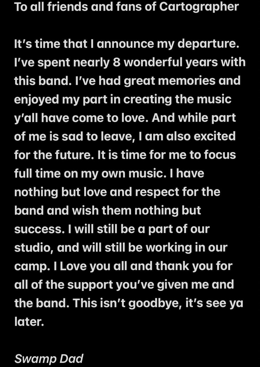 To all fans and friends of Cartographer