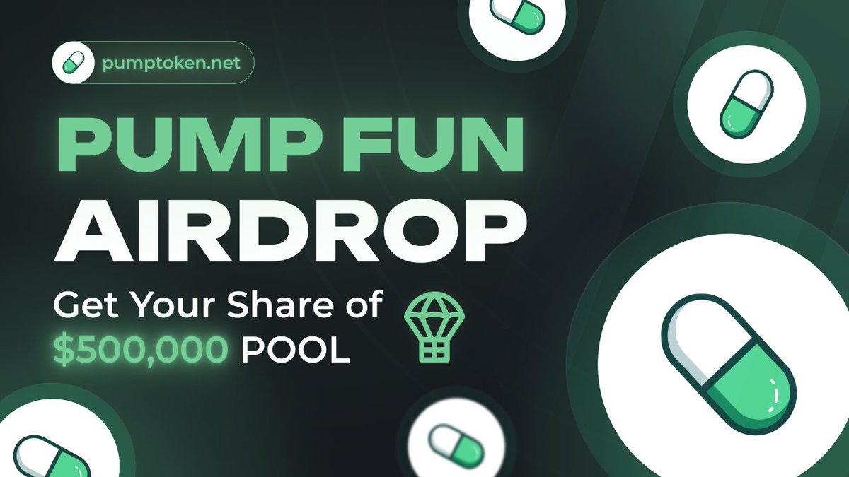 $PUMP FUN Airdrop is LIVE!

We decided to airdrop tokens to people, we are giving away 3 Million $PUMP.

Participate: pumptoken.net

More information on the website.

#PumpFun #Solana