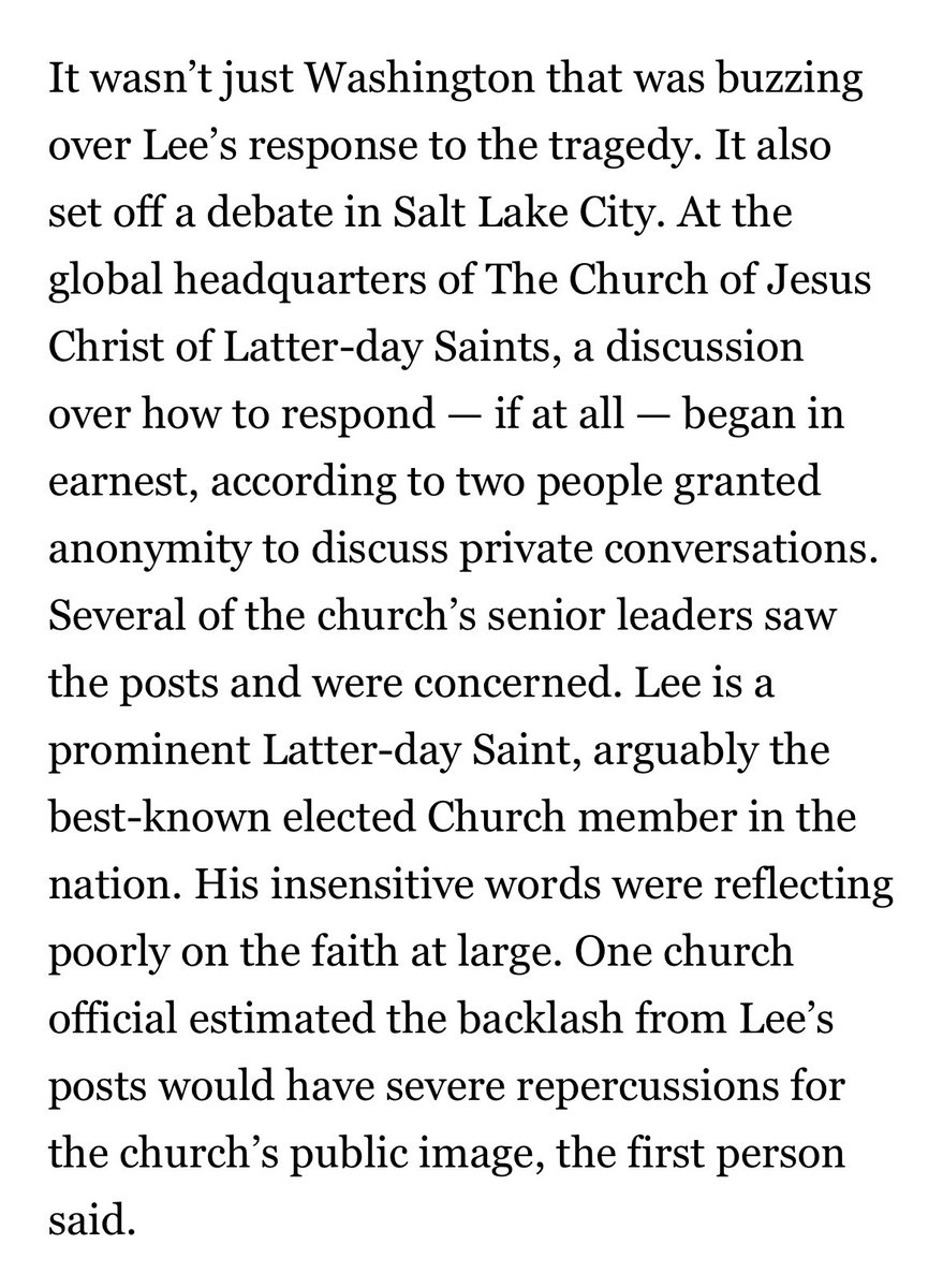 Jack Jenkins (@jackmjenkins) on Twitter photo Incredible reporting from <a href="/sambbenson/">Samuel Benson</a> here on Mike Lee and his relationship with the Church of Jesus Christ of Latter-day Saints.
This passage alone is a journalistic feat — never seen a reporter get this kind of church insider info the before. politico.com/news/magazine/… Incredible reporting from <a href="/sambbenson/">Samuel Benson</a> here on Mike Lee and his relationship with the Church of Jesus Christ of Latter-day Saints.
This passage alone is a journalistic feat — never seen a reporter get this kind of church insider info the before. politico.com/news/magazine/…
