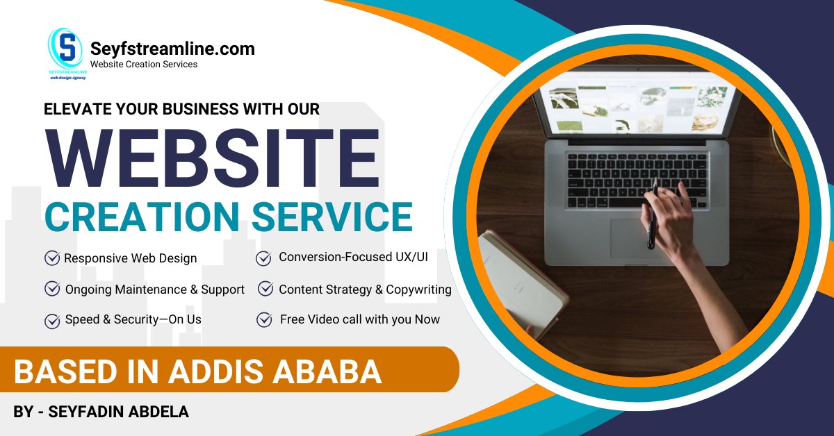 🚀 Launch a High‑Performing Website in Just 5 Days — Or Don’t Pay!

Your business deserves more than a slow, outdated website.

+251 942435009 /+251 717273730
telegram: t.me/seyfadinabdela
Website: seyfstreamline.com
Let’s build a website that actually grows you.