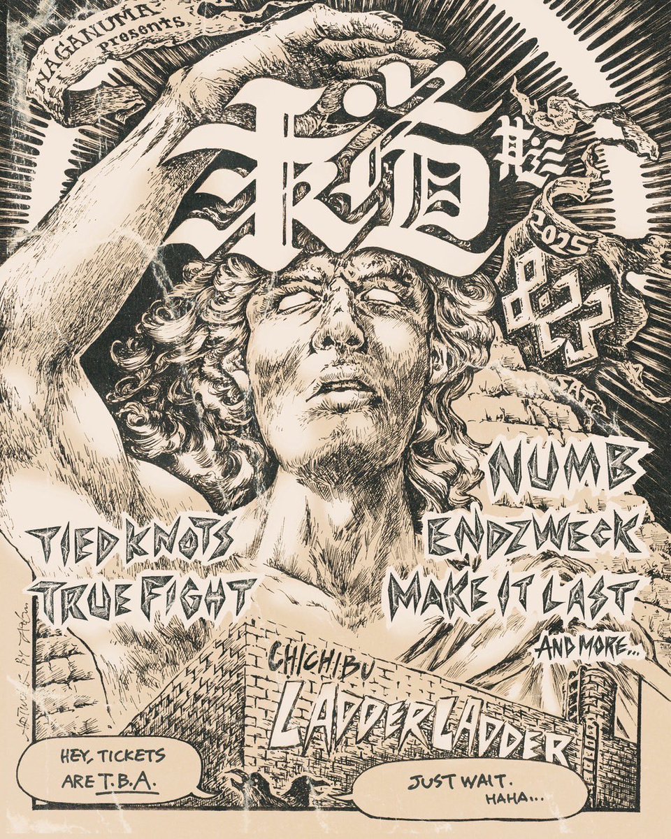 endzweckjp's tweet image. =ENDZWECK LIVE SCHEDULE=
Jul. 11 2025 Updated💥
07.13(日) 下北沢Rinky Dink Studio 1st 👈️今週末!❤️🔥
08.02(土) 勝田STORMY MONDAY
08.23(土) 秩父ladder ladder
08.24(日) 新宿NINE SPICES🆕
09.28(日) Gourdisland Studio 明大前店
10.05(日) 幕張メッセ 国際展示場
and more TBAs🌱