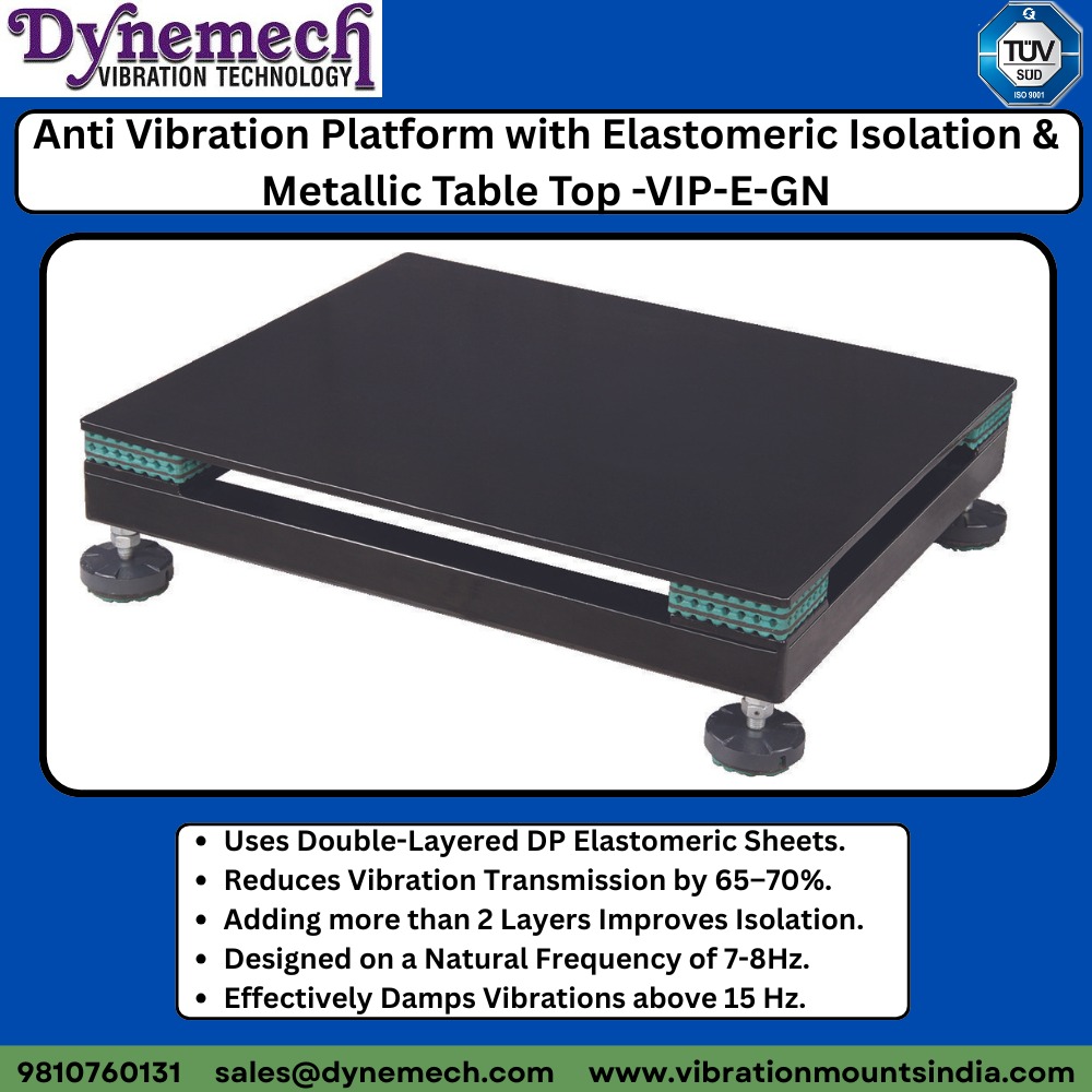 dynemech's tweet image. Dynemech Anti-Vibration Platform with Elastomeric Isolation &amp;amp; Metallic Table Top VIP-E-GN

#Dynemech, #AntiVibrationPlatform, #PrecisionSupport, #MachineStability, #VibrationIsolation, #LabEquipment, #ElastomericMounts

+91-9810760131
sales@dynemech.com
vibrationmountsindia.com