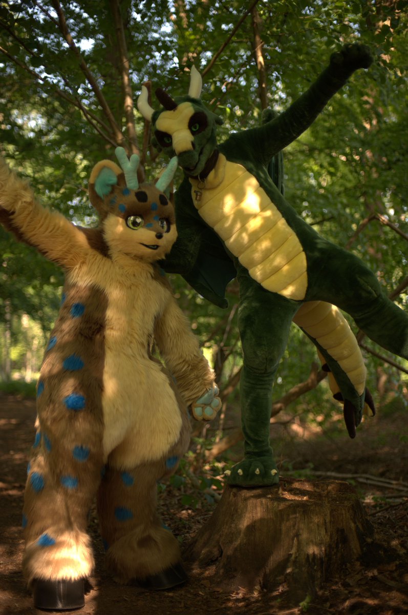 Weee, derg 🐉 and deer 🦌 time!

with <a href="/fuchsrehchen/">Lucus</a> 
📷 my Sister 😜 
#FursuitFriday