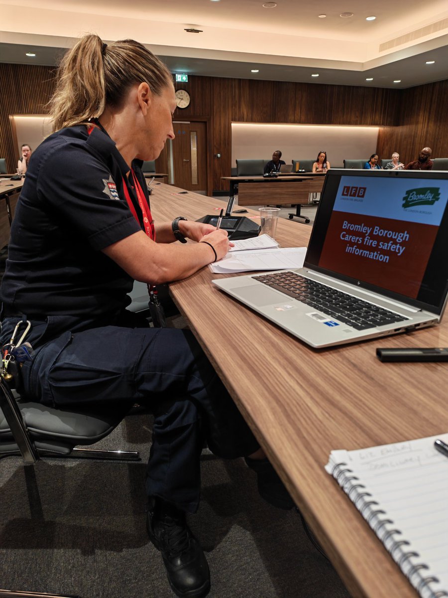 Very proud of Cheryl Brooks, Bromley LFB community liaison. She delivered her first presentation from us to the Bromley Council domiciliary carers forum. A fantastic audience with plenty of enthusiasm and interaction from a very dedicated, valued service. Well done Cheryl.