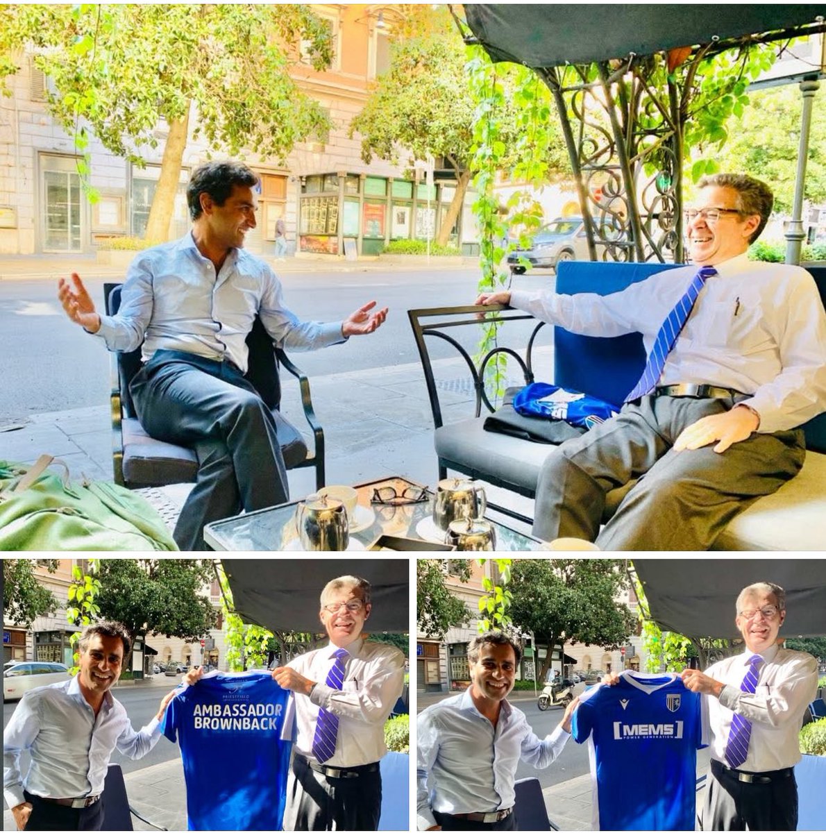 London is full of surprises, great to catch up with my wonderful friend &amp;  former USA 🇺🇸 counterpart Ambassador Sam BrownBack.  

As the former UK 🇬🇧 Envoy on Religious Freedom, Sam was wonderful to work with, we got lots done including the setting up of the 26 Country Alliance.