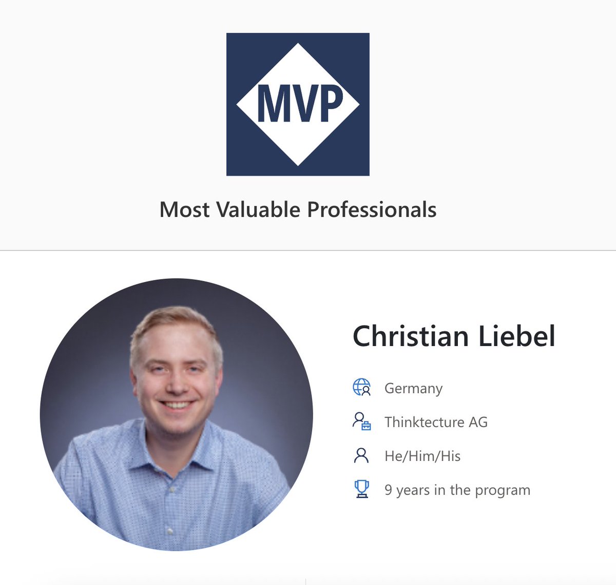 christianliebel's tweet image. 𝙼𝚅𝙿++! I'm happy to announce I was re-awarded as a 🔷 @Microsoft Most Valuable Professional for the 9th consecutive year. #devtech #mvpbuzz
