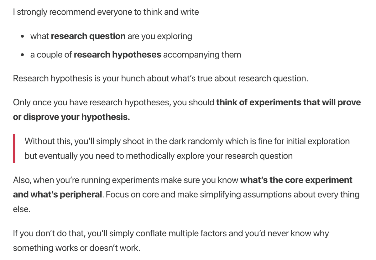 paraschopra's tweet photo. What I shared with research interns at @lossfunk on how to go about their research projects. https://t.co/l4HEipnINC