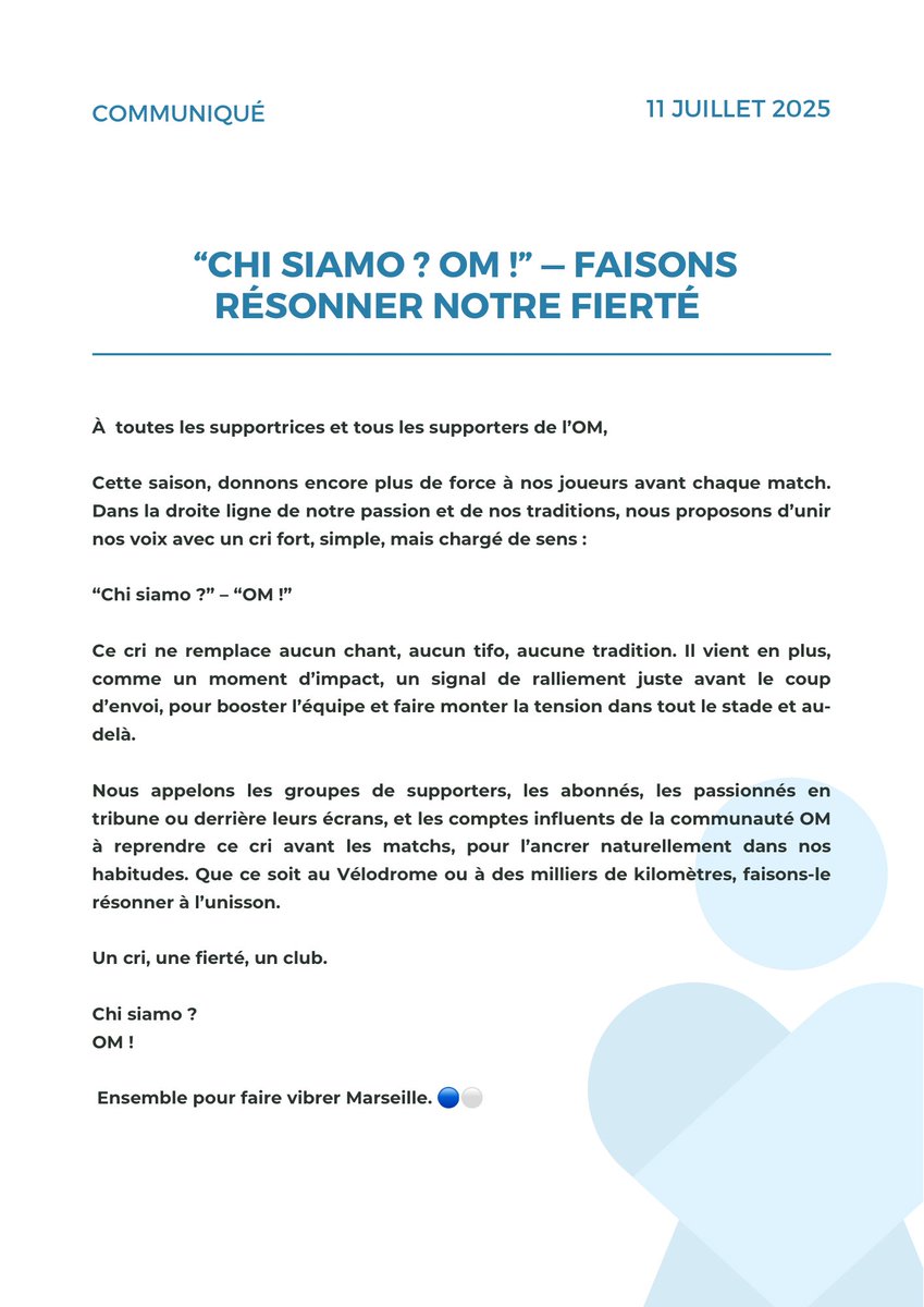 🚨 Le communiqué vient de sortir ! 📃