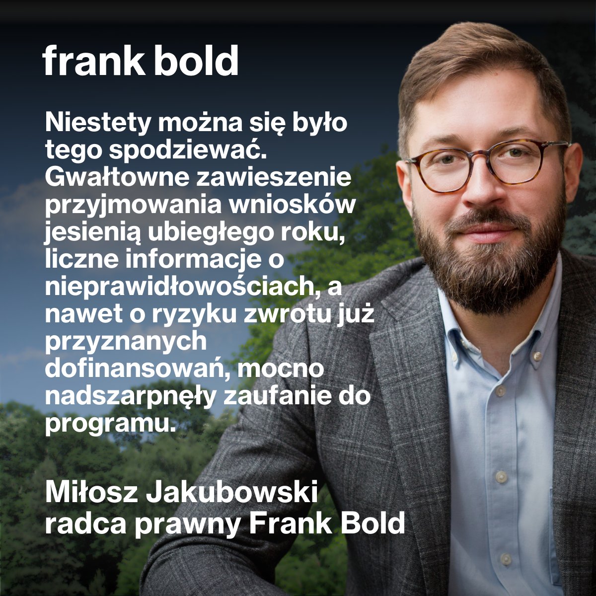 Fundacja Frank Bold (@frankbold_pl) on Twitter photo Po wznowieniu naboru do programu #CzystePowietrze obserwujemy dramatyczny spadek zainteresowania. Wniosków jest aż 7 razy mniej niż w tym samym okresie 2024 r. – wynika najnowszych danych opublikowanych przez <a href="/alarm_smogowy/">Polski Alarm Smogowy</a> .
🔗 Przeczytaj więcej: frankbold.pl/zapasc-w-progr… Po wznowieniu naboru do programu #CzystePowietrze obserwujemy dramatyczny spadek zainteresowania. Wniosków jest aż 7 razy mniej niż w tym samym okresie 2024 r. – wynika najnowszych danych opublikowanych przez <a href="/alarm_smogowy/">Polski Alarm Smogowy</a> .
🔗 Przeczytaj więcej: frankbold.pl/zapasc-w-progr…