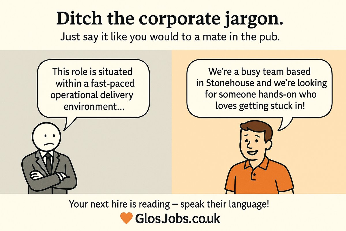 Two Tips on Tuesday - Friday Recap ✨

🎯 Inclusive hiring starts with your job ad!

❌ “Must hit ground running”  “Only best need apply” 

can put people off

✅ Try: “Supportive team” “Training available”

Small wording tweaks = wider talent pool! 😎

glosjobs.co.uk/Two-Tips-Easy-…