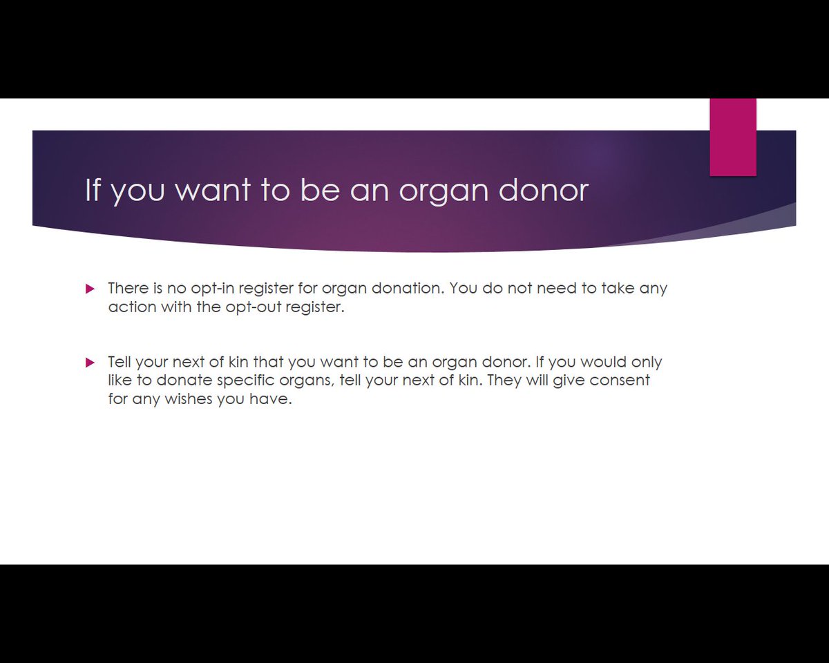 Continued ; Information on the opt-out register available on the HSE website