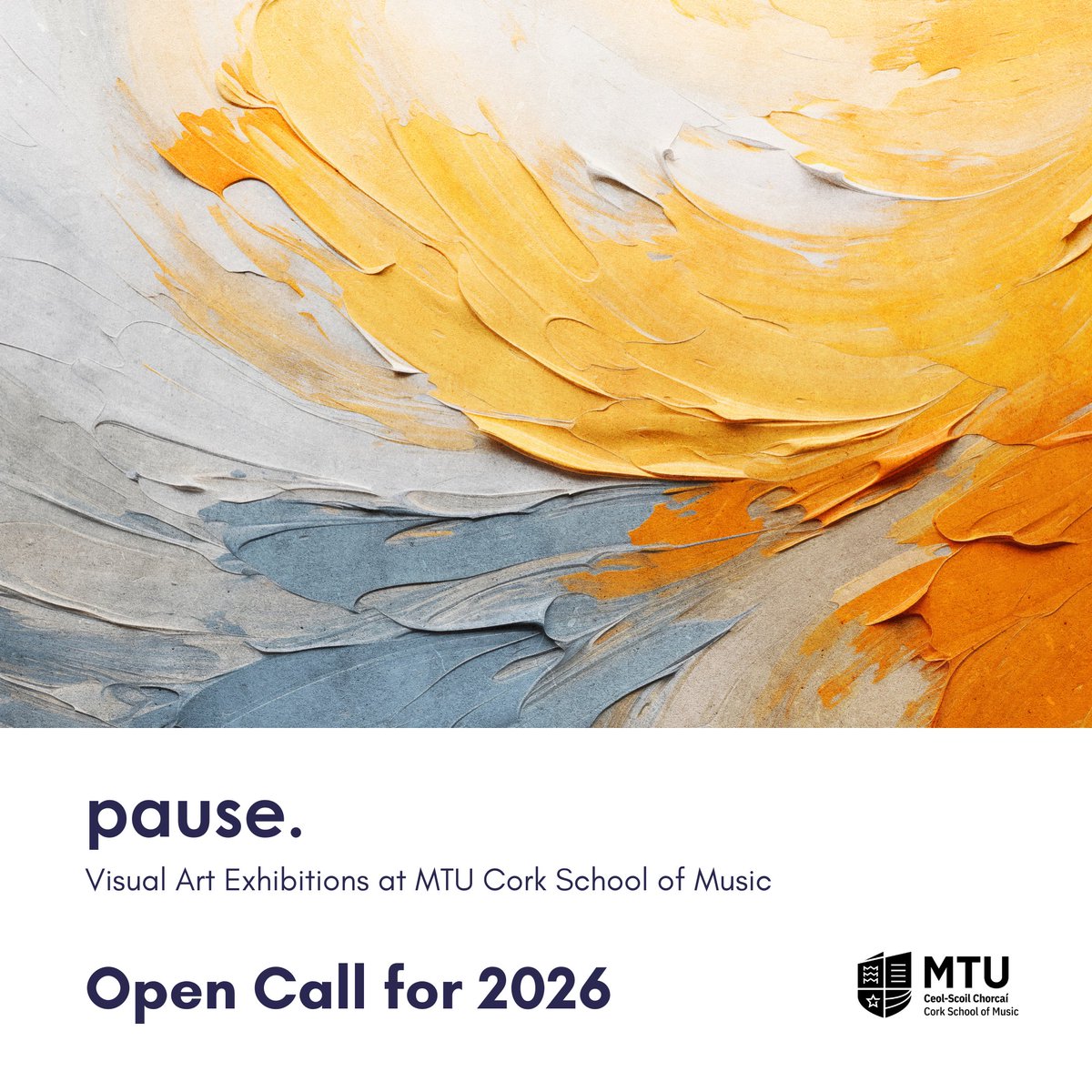 MTU Cork School of Music (@mtu_csm) on Twitter photo Expressions of interest are now being welcomed from local artists, collectives and groups interested in visual art exhibitions at MTU Cork School of Music during 2026.
For further information, please visit csm.mtu.ie/pause or email Thomas.Doyle@mtu.ie. Expressions of interest are now being welcomed from local artists, collectives and groups interested in visual art exhibitions at MTU Cork School of Music during 2026.
For further information, please visit csm.mtu.ie/pause or email Thomas.Doyle@mtu.ie.