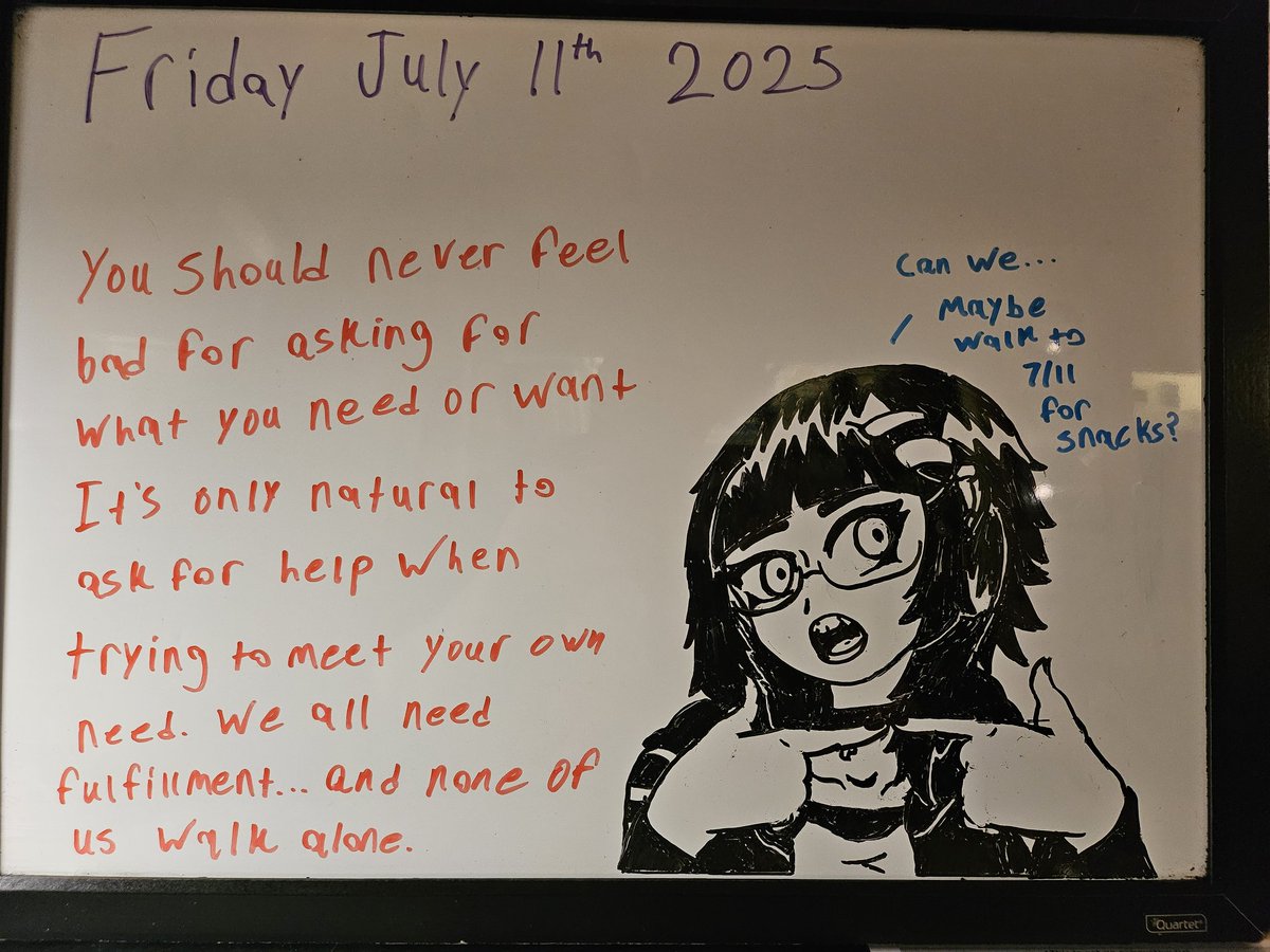 AtomicOrphan 🔜 Your garage fridge (@theatomicorphan) on Twitter photo #boardoftheday Ft. <a href="/mikuneki/">Mikuneki 🦇</a> s OC Riyo again! (Cause she is cute and fun to draw.)
Never feel bad for asking questions or trying to get your needs met in a healthy manner. We all have needs and wants, but we cant always do those things on our own. We never walk alone.
#NekiLines #boardoftheday Ft. <a href="/mikuneki/">Mikuneki 🦇</a> s OC Riyo again! (Cause she is cute and fun to draw.)
Never feel bad for asking questions or trying to get your needs met in a healthy manner. We all have needs and wants, but we cant always do those things on our own. We never walk alone.
#NekiLines