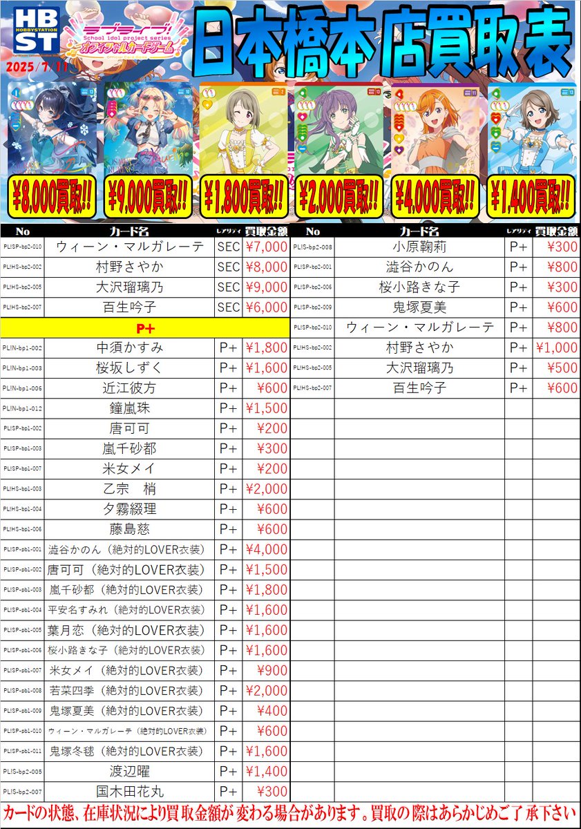 ラブライブカードゲーム ＃ラブカ ラブライブカードゲームPE+、SEC、P+