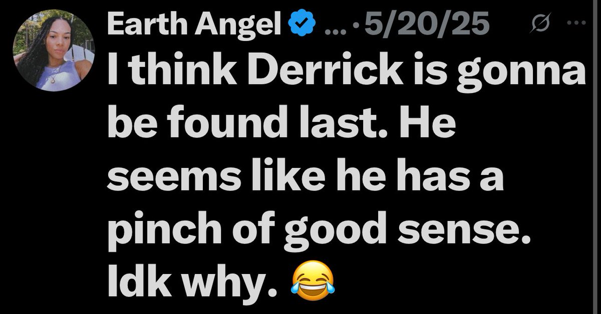 evolve2exist's tweet photo. #TeamDerrick 😂 I underestimated him a little bit, they might not catch him at all. https://t.co/sd7MafGfQC