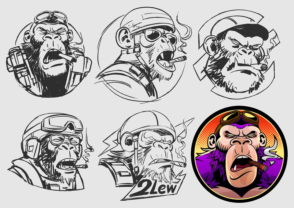 Avatar sketches and final design for <a href="/2LewYT/">2Lew</a>