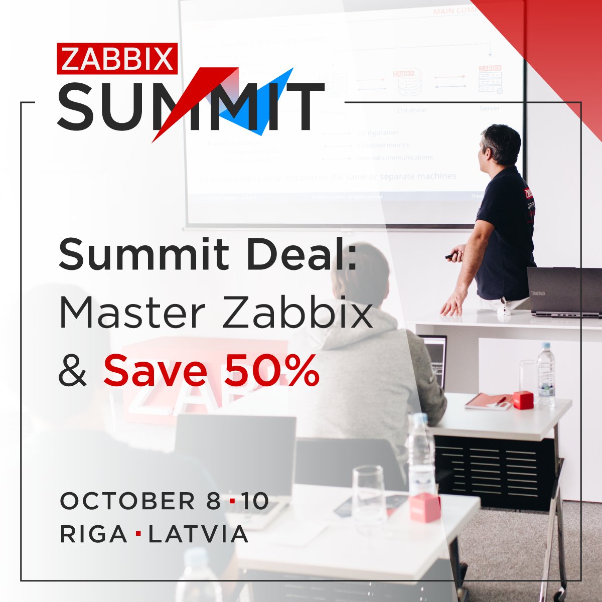 🎓 Attending Zabbix Summit 2025? Get 50% off on-site trainings &amp; exams in Riga (Oct 6–17)! Just pick your session when registering for the Summit.

Explore the schedule 👉 zabbix.com/events/zabbix_…

#ZabbixSummit2025