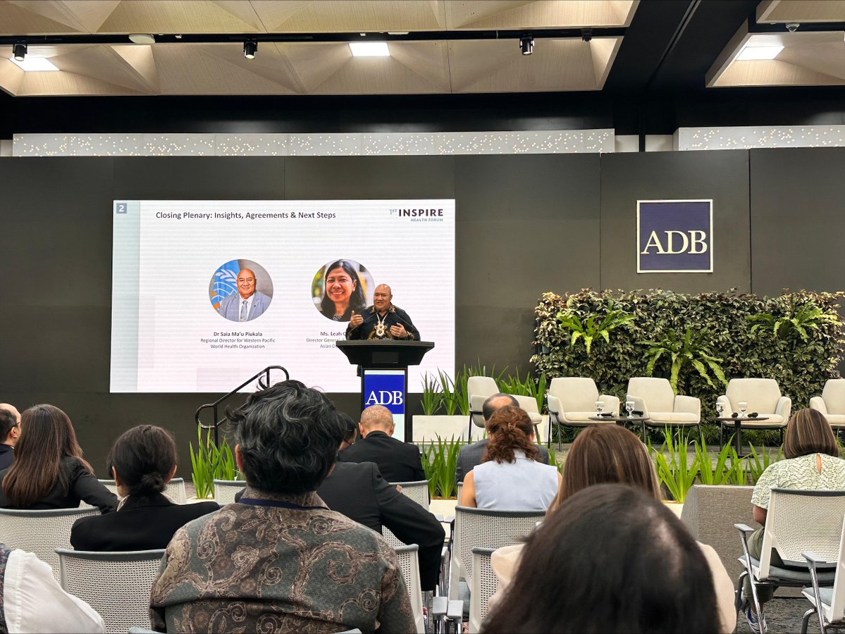 RD_WPRO's tweet image. INclusive, Sustainable, Prosperous and REsilient. INSPIRE.
Building and defining health systems of the future across Asia and the Pacific - the theme of the Asian Development Bank @ADB's INSPIRE Health Forum in Manila, where I was honoured to deliver closing remarks.
My key…