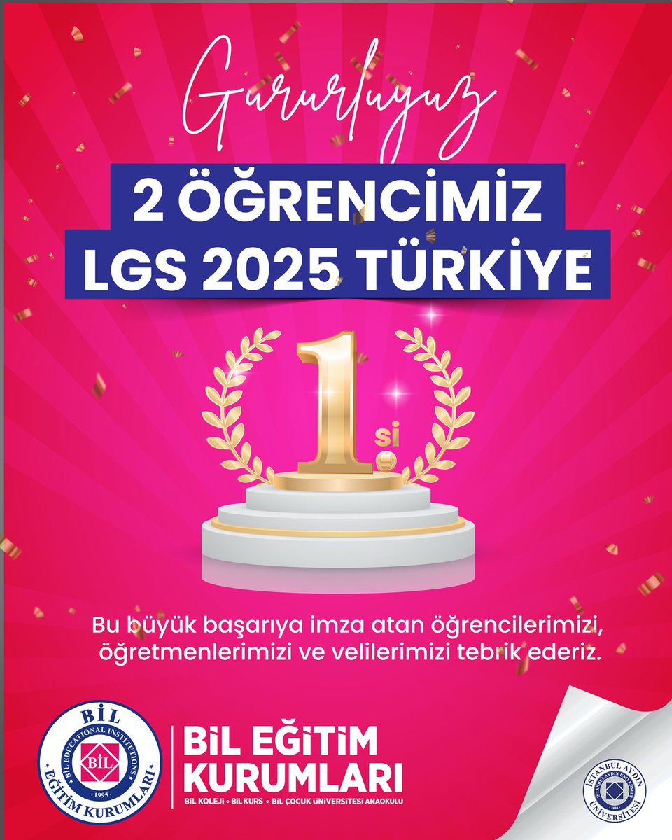 BİL Kurs (@bilkurs) on Twitter photo GURURLUYUZ!
2 ÖĞRENCİMİZ LGS 2025 TÜRKİYE 1.Sİ
#lgs25 <a href="/drmaydin/">Prof. Dr. Mustafa AYDIN</a> <a href="/IAUKampus/">İstanbul Aydın Üniversitesi</a> <a href="/iautanitim/">İAÜ Halkla İlişkiler ve Tanıtım</a> GURURLUYUZ!
2 ÖĞRENCİMİZ LGS 2025 TÜRKİYE 1.Sİ
#lgs25 <a href="/drmaydin/">Prof. Dr. Mustafa AYDIN</a> <a href="/IAUKampus/">İstanbul Aydın Üniversitesi</a> <a href="/iautanitim/">İAÜ Halkla İlişkiler ve Tanıtım</a>