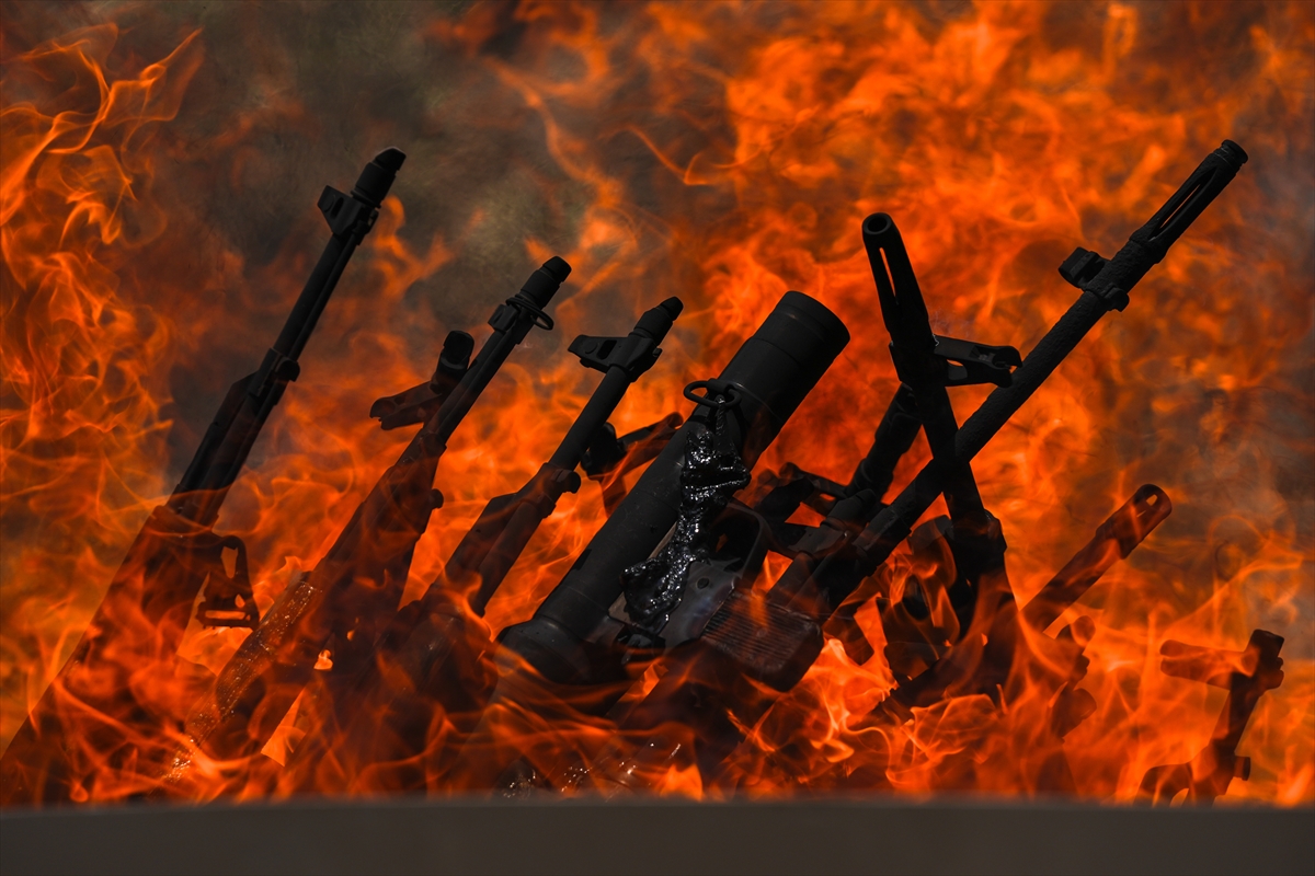 Images from the PKK disarmament ceremony in Sulaimani.

📸: AA