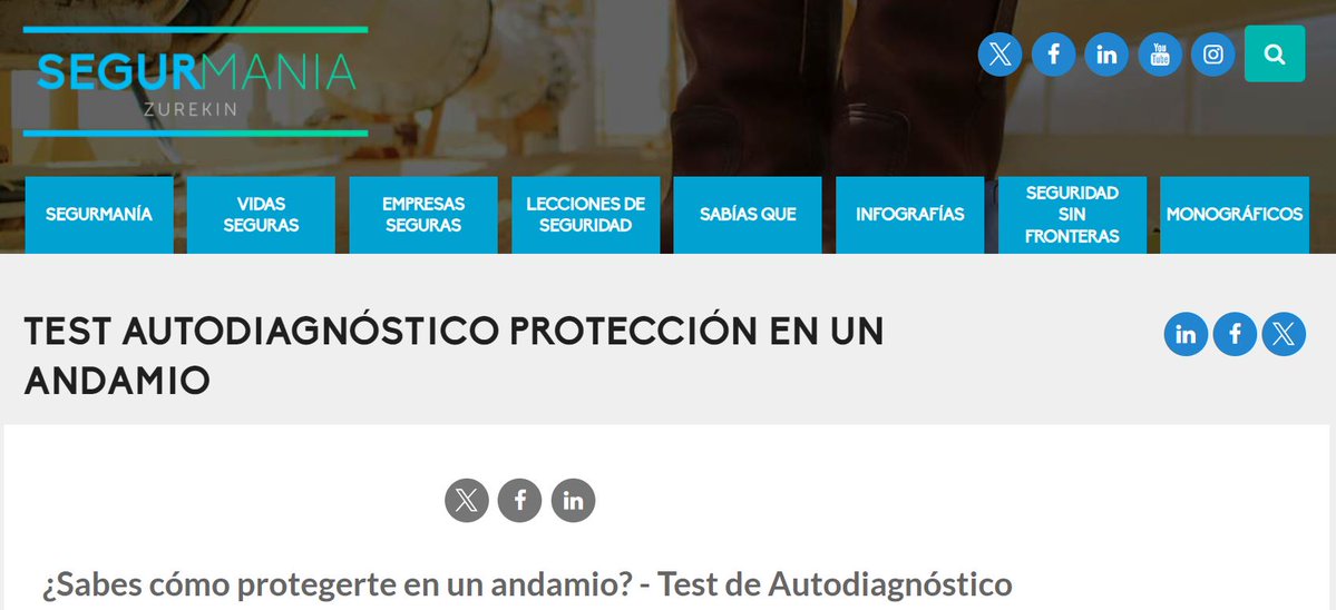Osalan (@osalanejgv) on Twitter photo Test autodiagnóstico protección en un andamio segurmaniazurekin.eus/qsm_quiz/test-… a través de <a href="/segurmania_/">Segurmania Zurekin - Cultura de la prevención</a>
#Osalan #segurmania Test autodiagnóstico protección en un andamio segurmaniazurekin.eus/qsm_quiz/test-… a través de <a href="/segurmania_/">Segurmania Zurekin - Cultura de la prevención</a>
#Osalan #segurmania