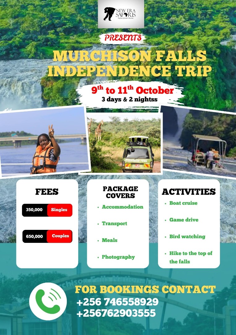 jerrick k (@derrickkoojo) on Twitter photo <a href="/wekesa_amos/">Amos Wekesa</a> <a href="/RwenzoriMarathn/">Tusker Lite Rwenzori Marathon</a> Celebrate Independence in the wild with <a href="/new_era_safari/">New Era Safaris</a> at just 350,000shs for single and 650,000shs a couple to Murchison Falls NP.
Contact: +256 788793459/+256 746558929
Email: info@newerasafaris.com <a href="/wekesa_amos/">Amos Wekesa</a> <a href="/RwenzoriMarathn/">Tusker Lite Rwenzori Marathon</a> Celebrate Independence in the wild with <a href="/new_era_safari/">New Era Safaris</a> at just 350,000shs for single and 650,000shs a couple to Murchison Falls NP.
Contact: +256 788793459/+256 746558929
Email: info@newerasafaris.com