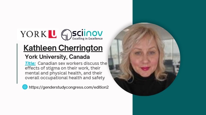 gender2026's tweet image. Excited to feature Kathleen Cherrington (York Univ., Canada) at #GSFLS2025!
“Canadian sex workers discuss stigma, health, &amp;amp; safety at work”
Join us in Vancouver, Nov 10–11, for powerful #feminist &amp;amp; #LGBTQ research.

Register now: genderstudycongress.com/edition2

#SexWorkersRights