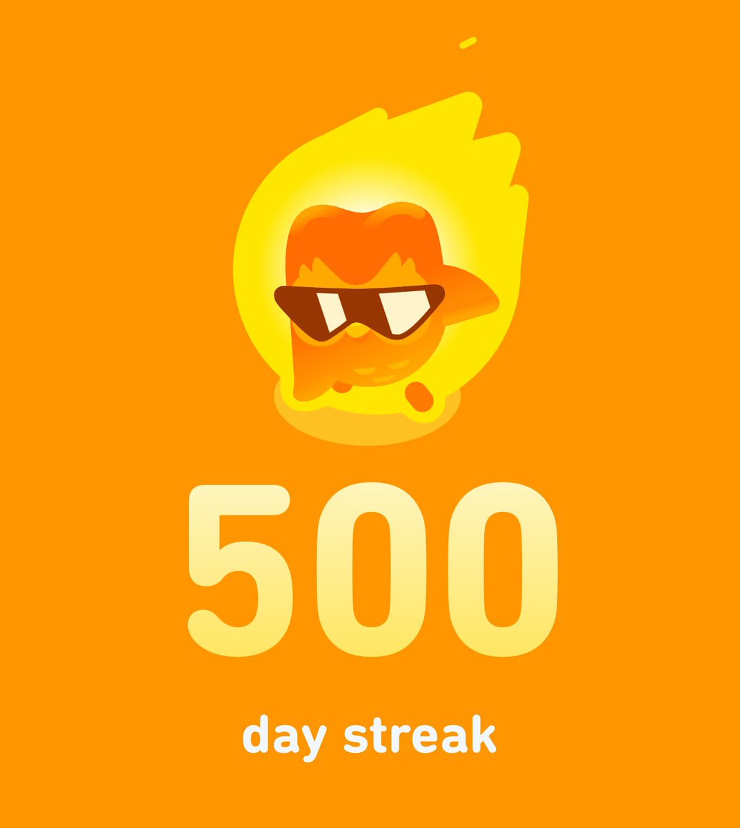 JeffreyJCollier's tweet image. ¡Hoy tengo 500 días en Duolingo! 🦉🔥
Estoy muy feliz. 🙂