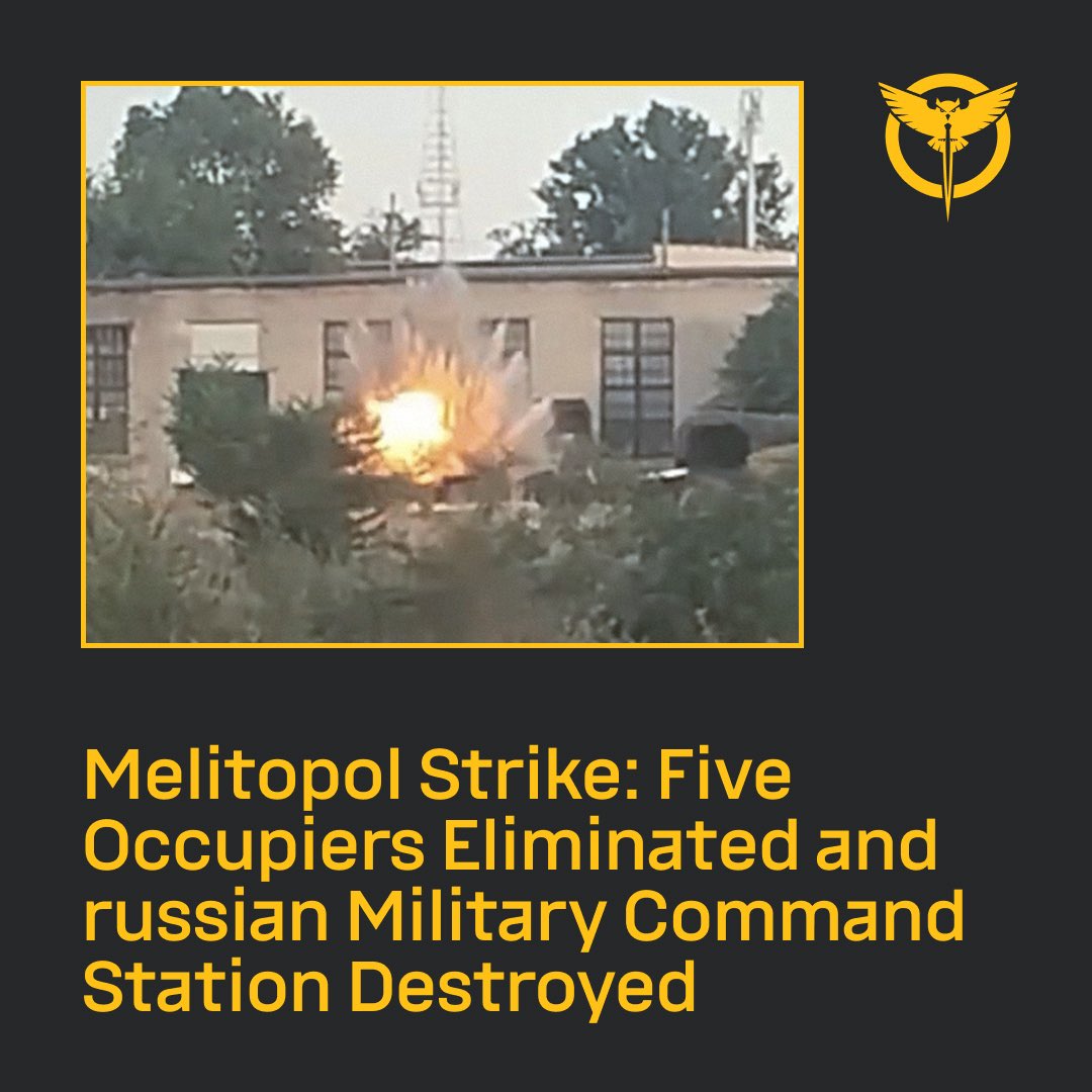 DI_Ukraine's tweet image. 🔥 On July 10, 2025, the Defence Intelligence of Ukraine, in cooperation with the local resistance movement, conducted a successful special operation in the temporarily occupied city of Melitopol, Zaporizhzhia region.
🔗: gur.gov.ua/en/content/hur…