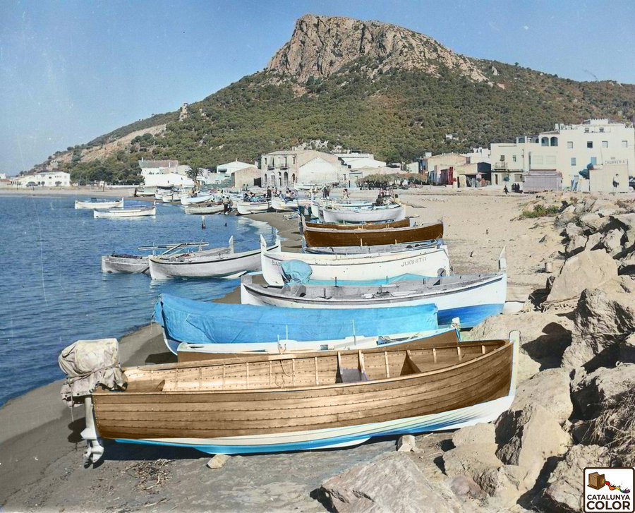 La platja de l'Estartit el 1960