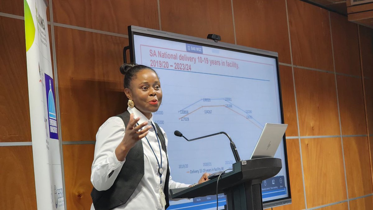 Teenage pregnancy remains a key health challenge in SA, with 120,000+ births to girls aged 10–19 in 2023/24, per HST’s District Health Barometer.

Dr Livhuwani Mashamba shared insights at UKZN on the trends &amp; challenges.

🔗hst.org.za/publications/P…

#TeenagePregnancy #YouthHealth
