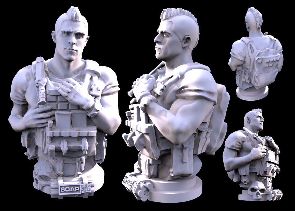 RicercaMis's tweet image. Printable Soap Figure. I hope to get it to Neil at the next convention 🥹
Almost finished 3D modeling it. Now I have to print it and paint it!🤯😱
#cod #MWII #johnsoapmactavish