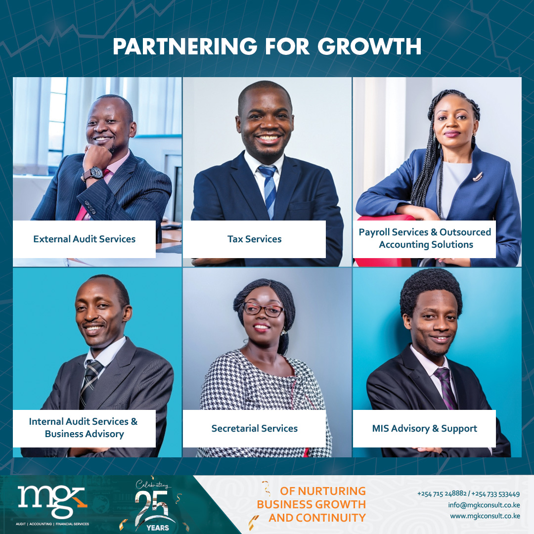 For 25 years, we’ve been more than consultants, we’ve been partners in our clients’ success, helping businesses navigate challenges and seize opportunities. Learn more about our services at mgkconsult.co.ke/services
#25YearsOfExcellence #MGKat25 #mgkconsulting