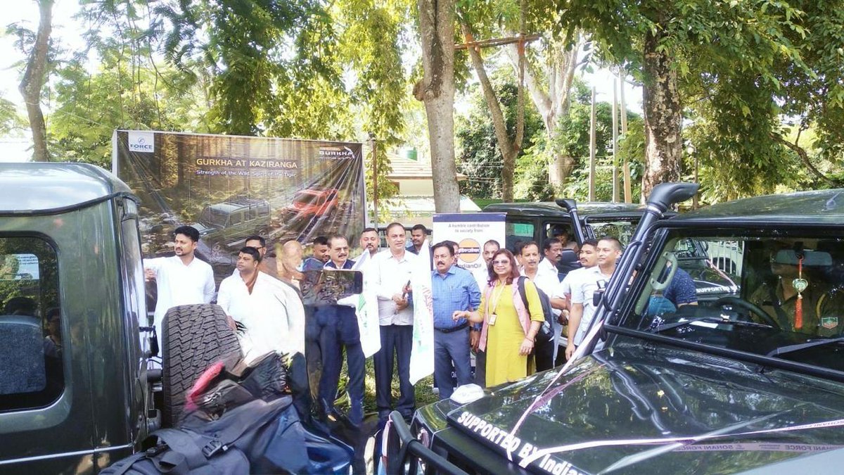 In a major step towards Rhino &amp; wildlife conservation, IOAOD handed over 6 patrolling 4x4 Force Gurkha vehicles to Kaziranga National Park under CSR.The event was graced by <a href="/cmpatowary/">Chandra Mohan Patowary</a>, Hon’ble Minister, <a href="/KamakhyaTasa/">Kamakhya Prasad Tasa</a> Hon'ble MP Govt.ofAssam&amp; Mr. R. Nambiar, ED&amp;SH.<a href="/IndianOilcl/">Indian Oil Corp Ltd</a>