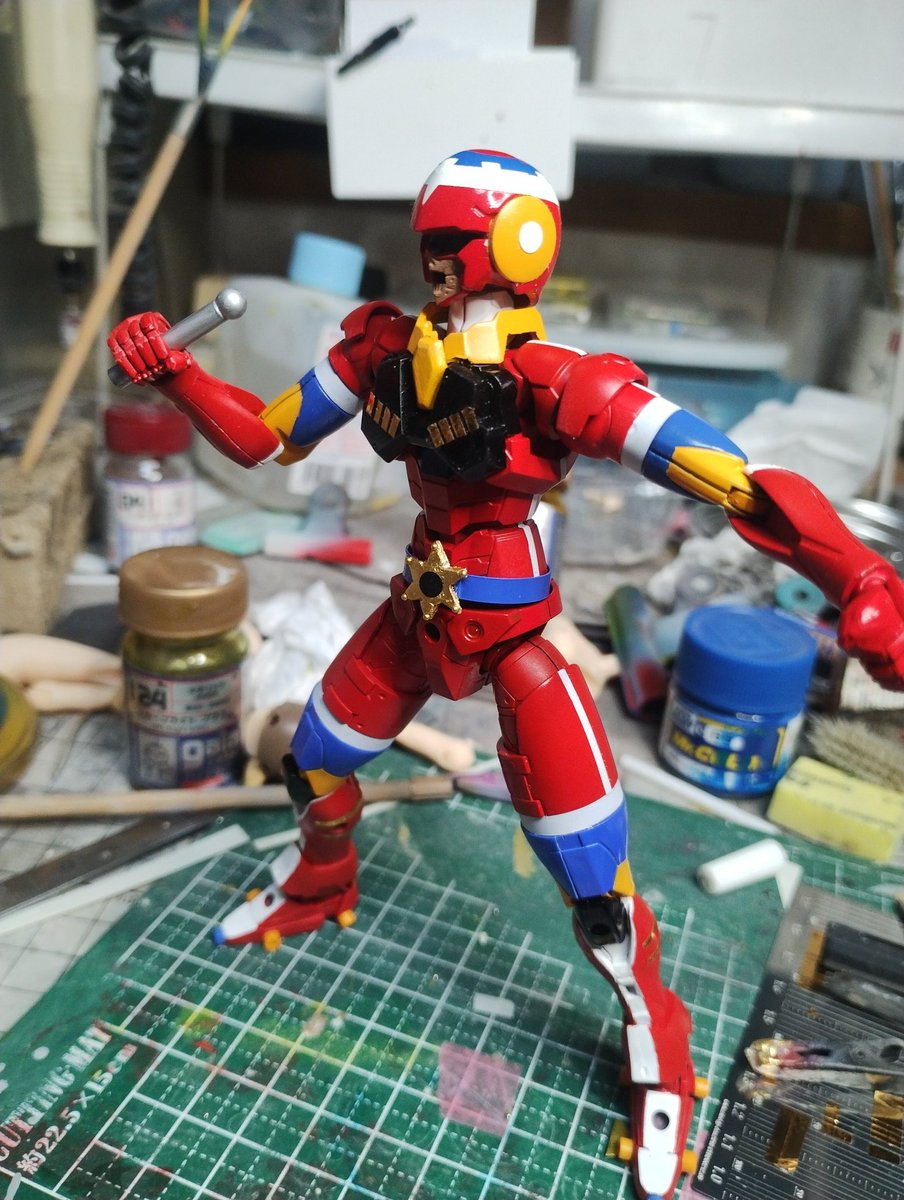 今日の模活。未完成チームメインテーマ「FREEDOM」。ちょっと胸が気に入らないなあ。修正だ。